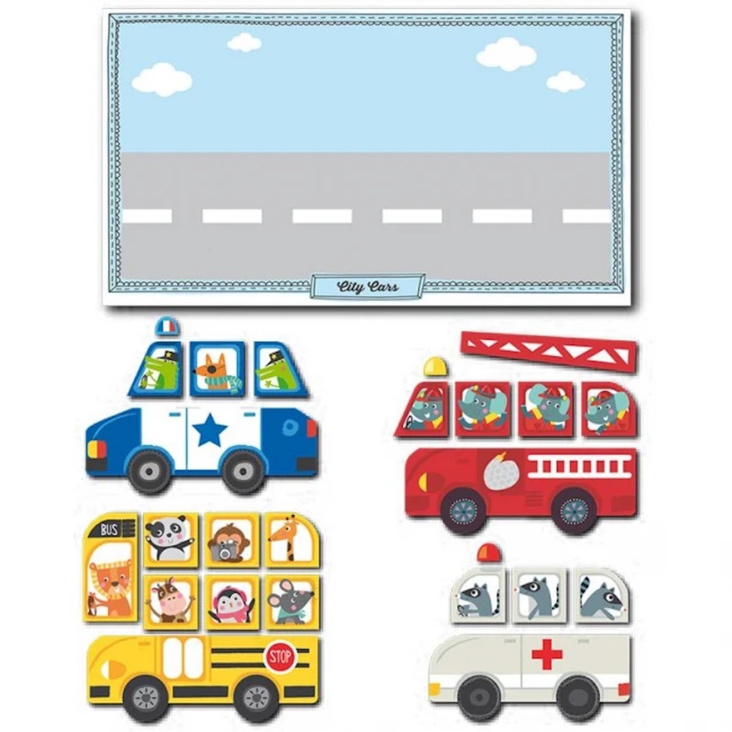Pojazdy - Magnetyczna Układanka - Apli Kids
