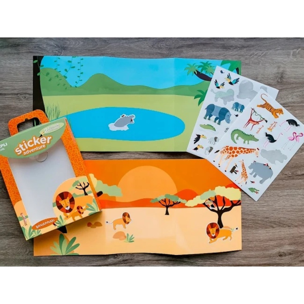 Sawanna - Zestaw Naklejek z 2 Planszami - Apli Kids