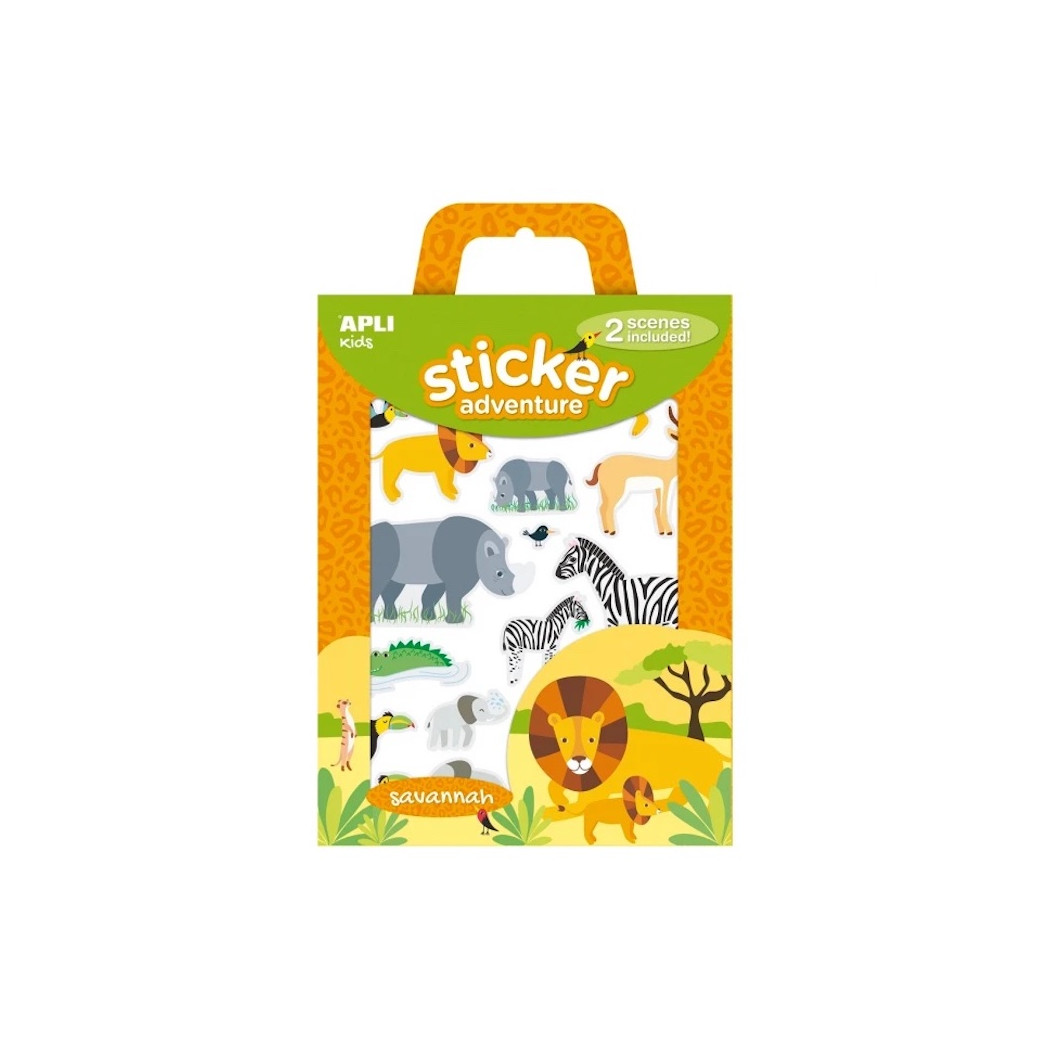 Sawanna - Zestaw Naklejek z 2 Planszami - Apli Kids