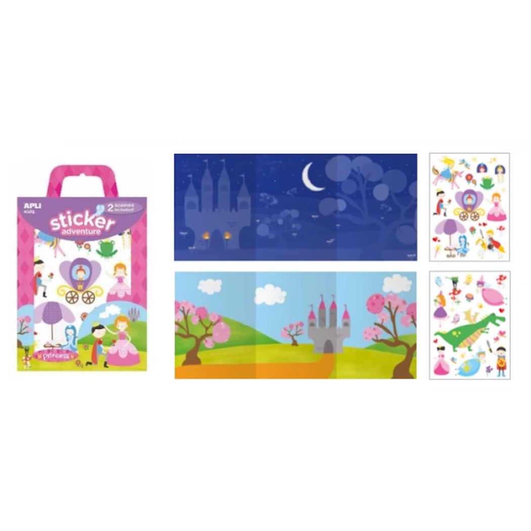 Księżniczka - Zestaw Naklejek z 2 Planszami - Apli Kids