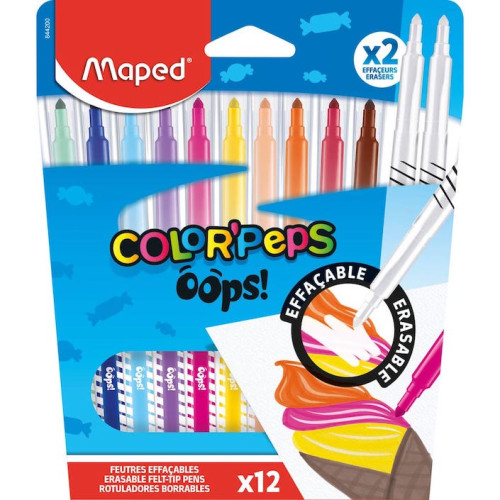 Flamastry Colorpeps Oops - Wymazywalne 12 szt - Maped