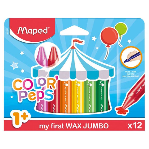 Kredki Świecowe Jumbo Colorpers - 12 Kolorów - Maped