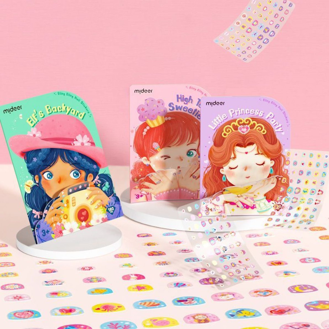 Przyjęcie Małej Księżniczki - Naklejki na Paznokcie dla Dzieci Bling Bling - Mideer