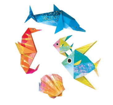 Origami Metaliczne MORSKIE ZWIERZĘTA - zestaw kreatywny - Djeco