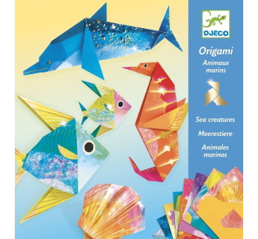 Origami Metaliczne MORSKIE ZWIERZĘTA - zestaw kreatywny - Djeco