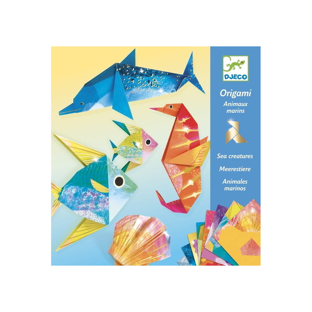 Origami Metaliczne MORSKIE ZWIERZĘTA - zestaw kreatywny - Djeco