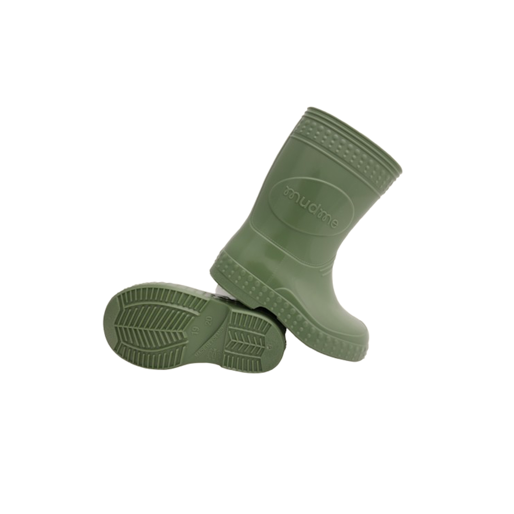 Zielona Szałwia/Sage Green -  rozm. 27/28 - Kalosze Dziecięce + worek/plecak - Mudme Kalosze Poproszę