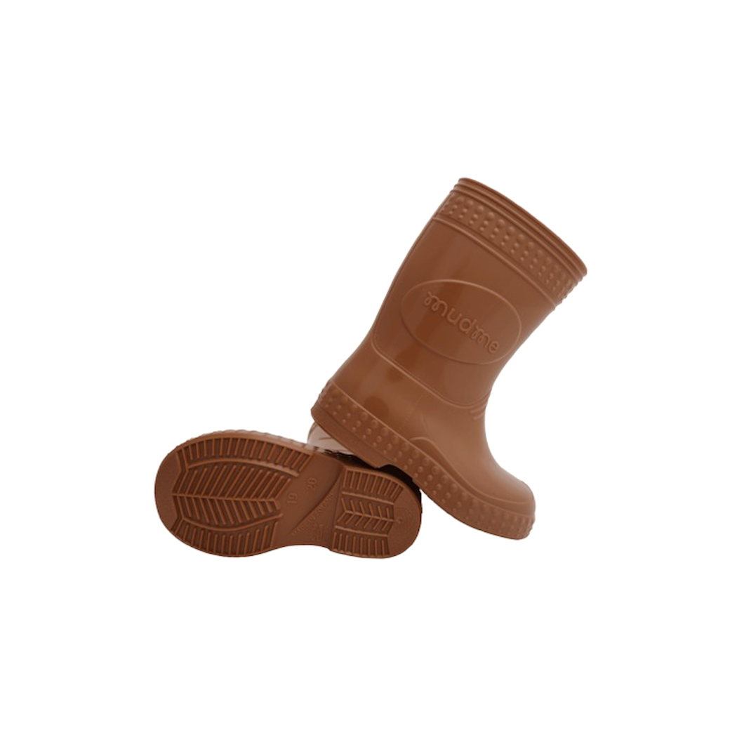 Karmelowe Ciasteczko/Carmel Cookie -  rozm. 19/20 - Kalosze Dziecięce + worek/plecak - Mudme Kalosze Poproszę