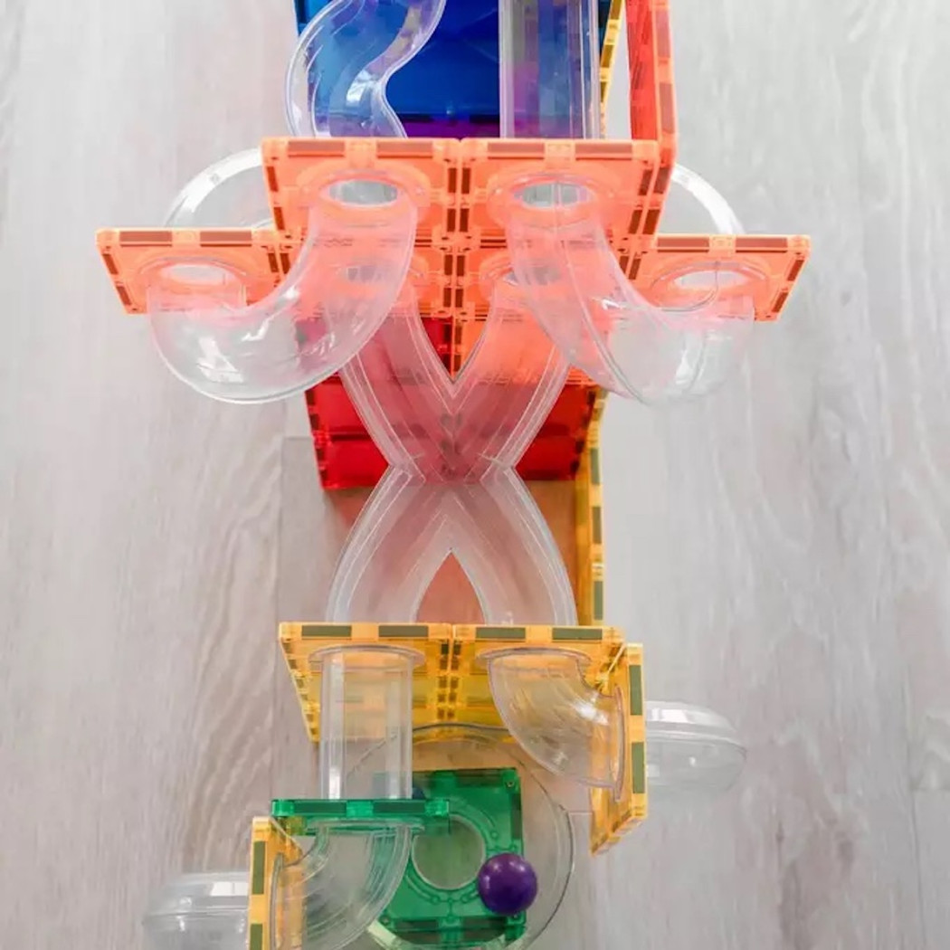 Zestaw Rozszerzający Kulodrom - Klocki Magnetyczne - Rainbow Ball Run Expansion Pack 66 Elementów - Connetix