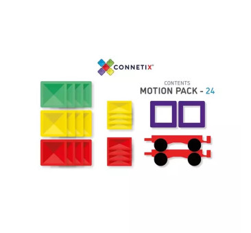 Pojazdy - Klocki Magnetyczne - Rainbow Motion Pack 24 Elementy - Connetix