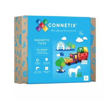 Pojazdy - Klocki Magnetyczne - Rainbow Motion Pack 24 Elementy - Connetix