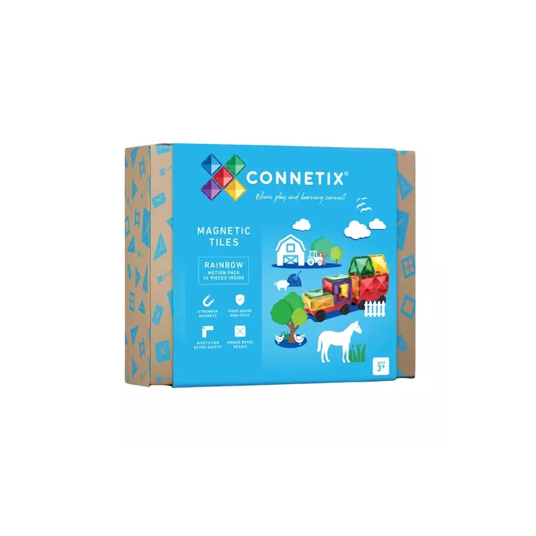 Pojazdy - Klocki Magnetyczne - Rainbow Motion Pack 24 Elementy - Connetix