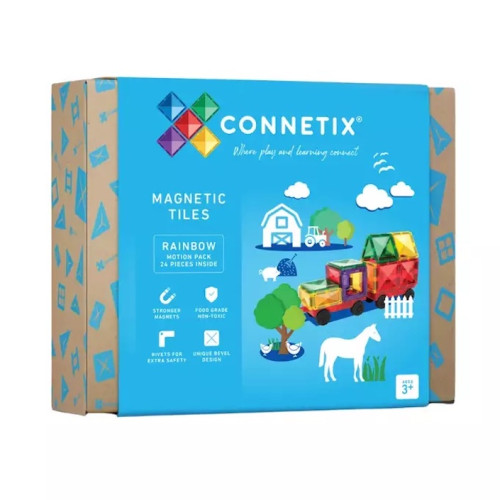 Pojazdy - Klocki Magnetyczne - Rainbow Motion Pack 24 Elementy - Connetix