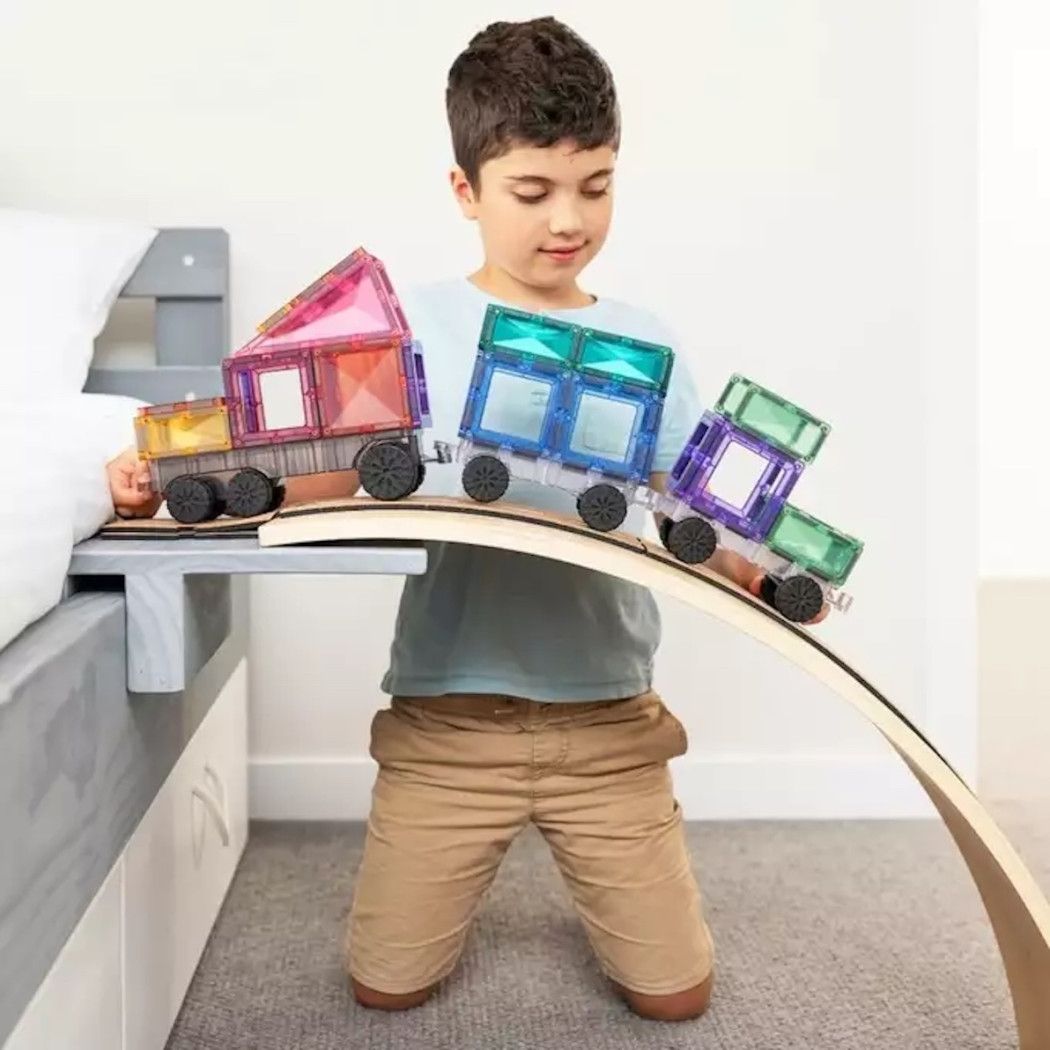 Transport - Pastelowe - Klocki Magnetyczne - 50 Elementów - Connetix