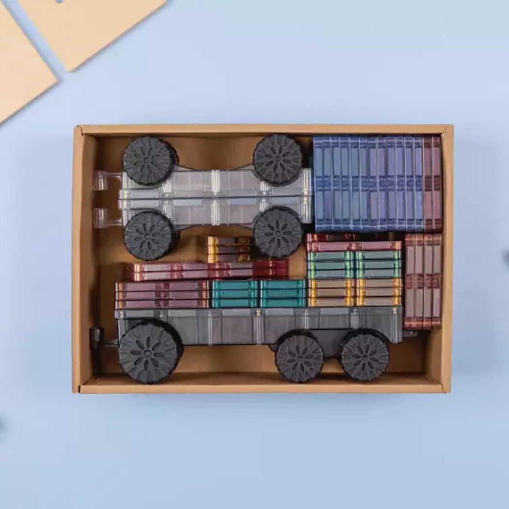 Transport - Pastelowe - Klocki Magnetyczne - 50 Elementów - Connetix