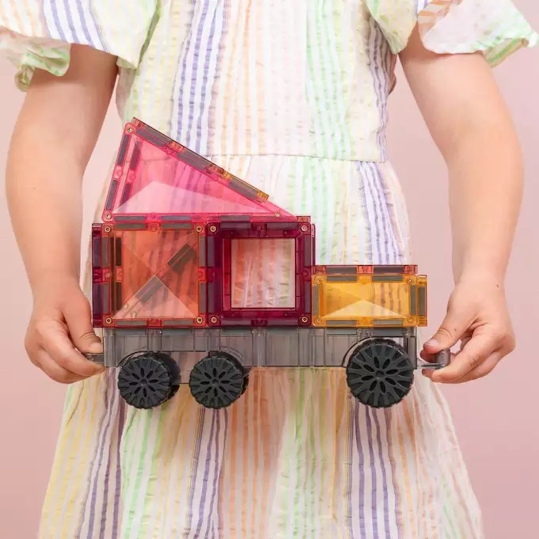 Transport - Pastelowe - Klocki Magnetyczne - 50 Elementów - Connetix