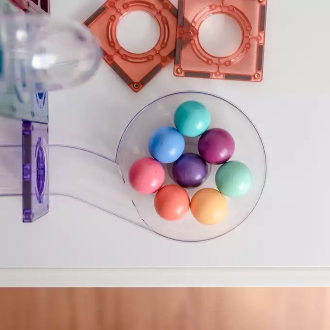 Pastel Kulodrom - Klocki Magnetyczne - Pastel Ball Run Pack 106 Elementów - Connetix