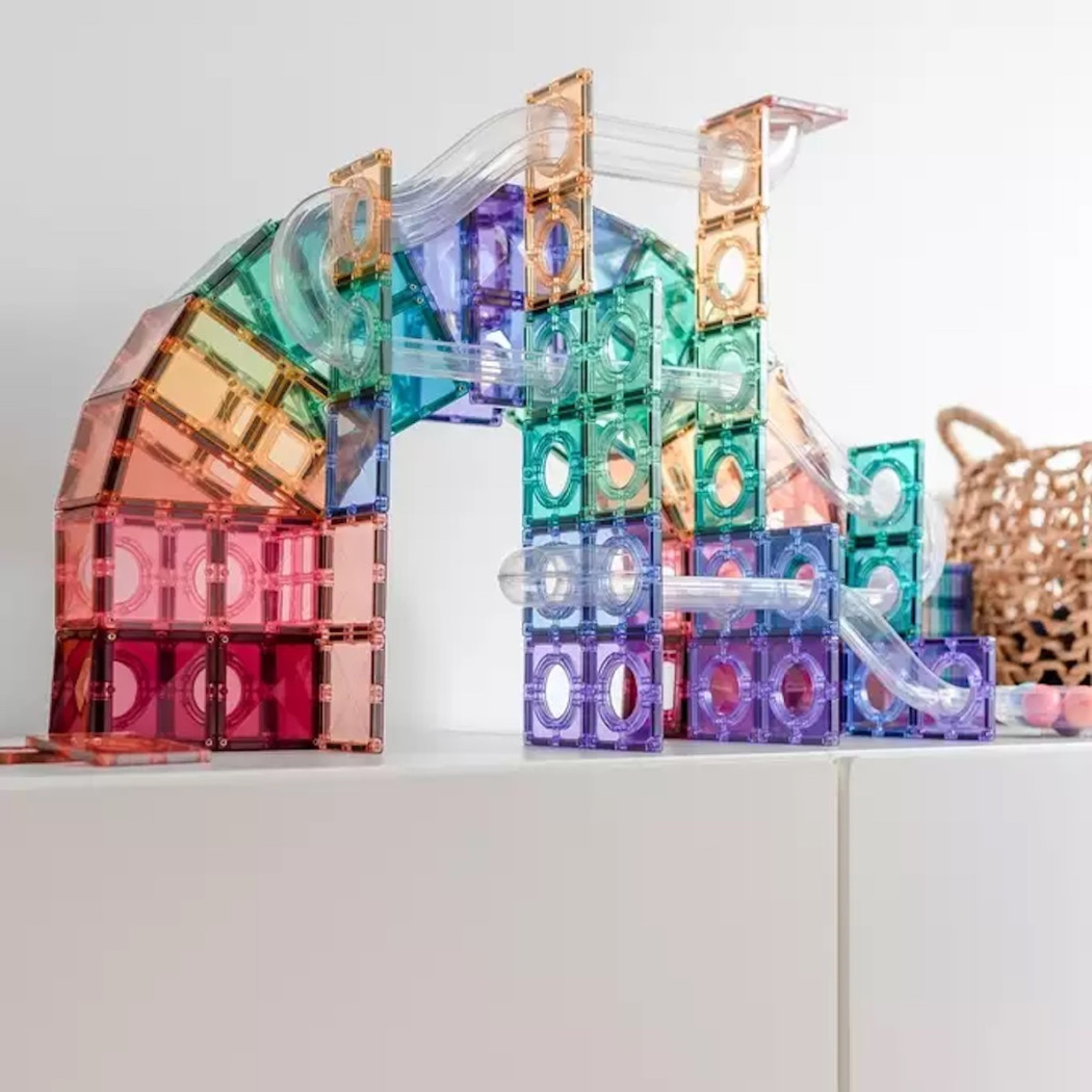 Pastel Kulodrom - Klocki Magnetyczne - Pastel Ball Run Pack 106 Elementów - Connetix