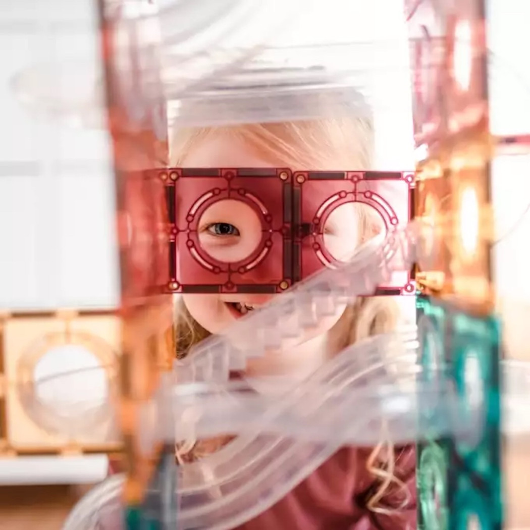 Pastel Kulodrom - Klocki Magnetyczne - Pastel Ball Run Pack 106 Elementów - Connetix