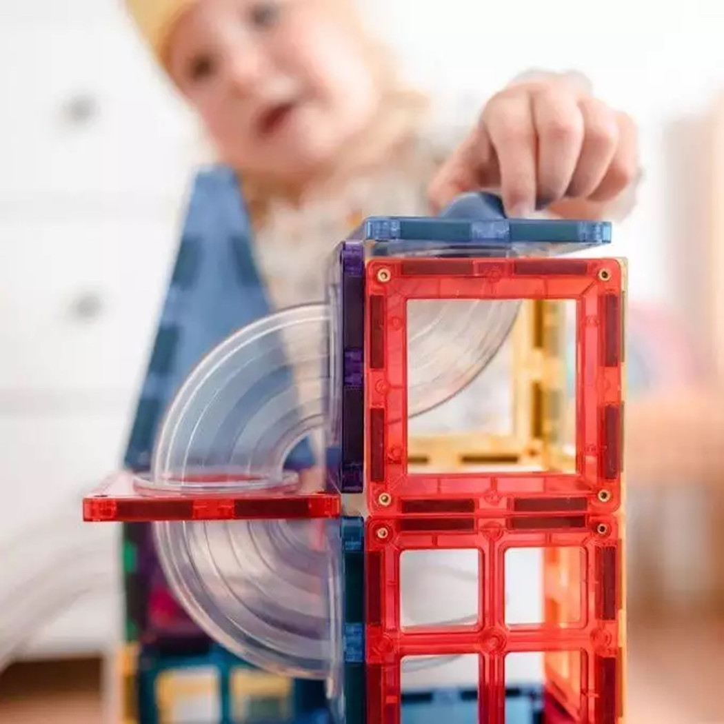 Tęcza Kulodrom - Klocki Magnetyczne - Rainbow Ball Run Pack 92 Elementy - Connetix