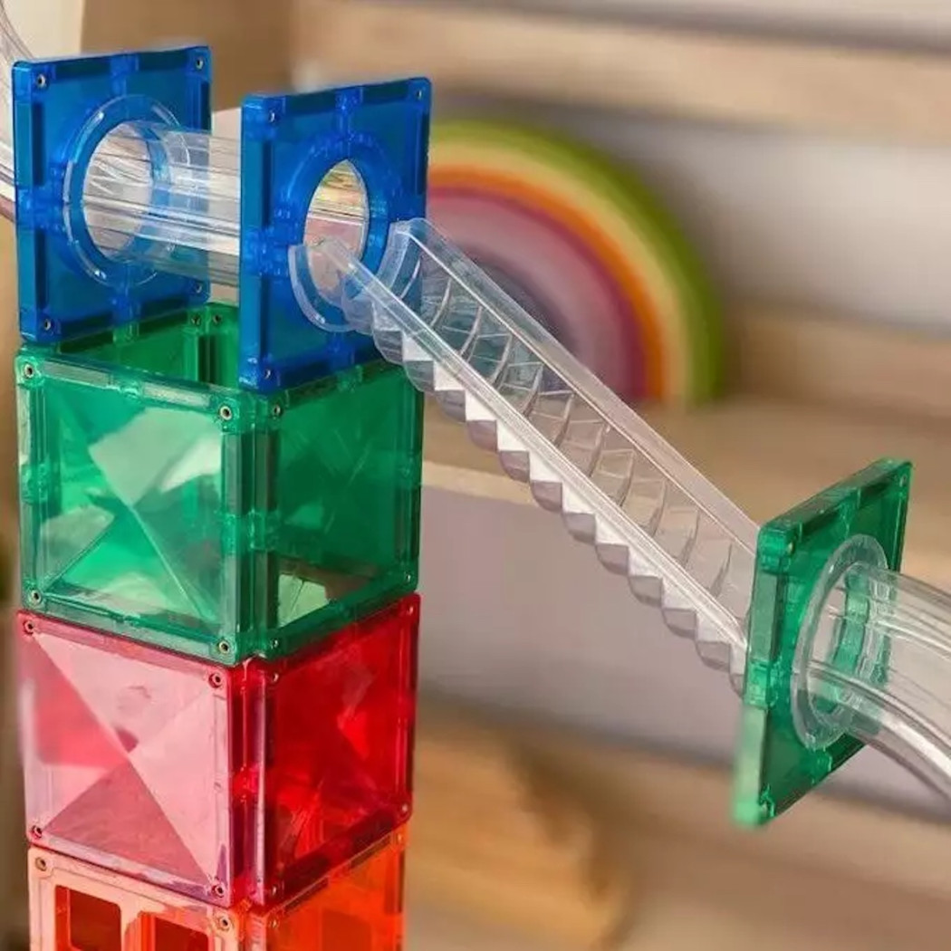 Tęcza Kulodrom - Klocki Magnetyczne - Rainbow Ball Run Pack 92 Elementy - Connetix