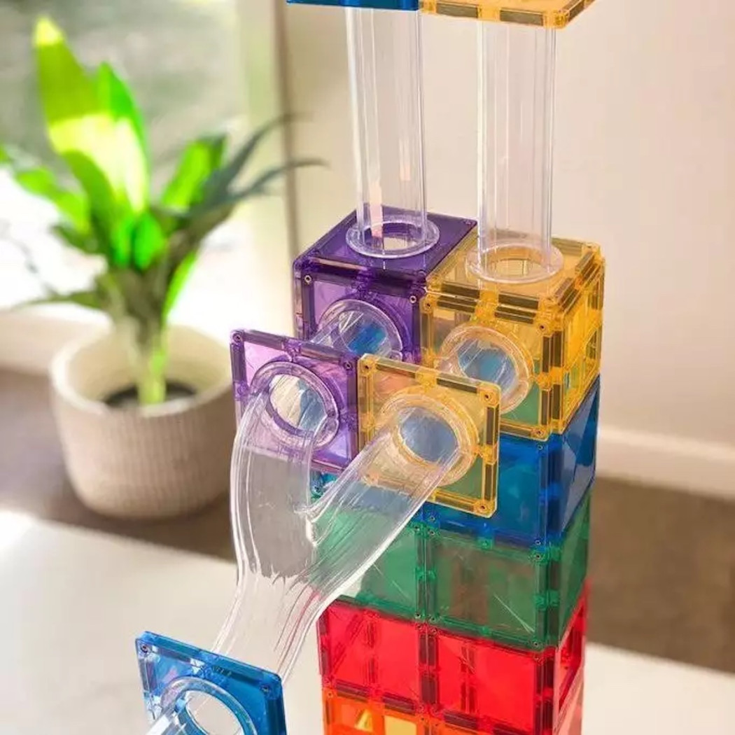 Tęcza Kulodrom - Klocki Magnetyczne - Rainbow Ball Run Pack 92 Elementy - Connetix