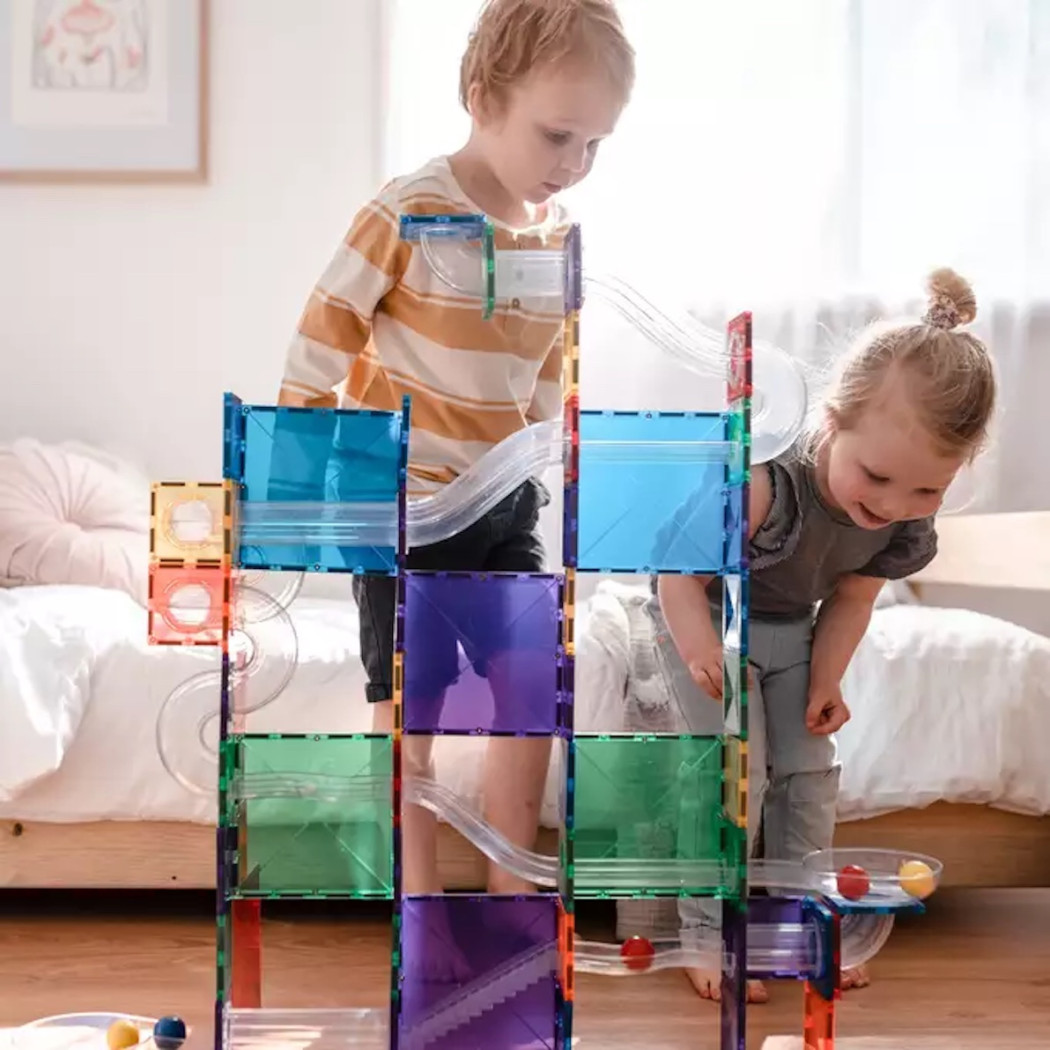 Tęcza Kulodrom - Klocki Magnetyczne - Rainbow Ball Run Pack 92 Elementy - Connetix