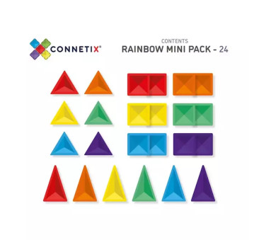 24 Tęcza - Klocki Magnetyczne - Rainbow Mini Pack 24 Elementy - Connetix