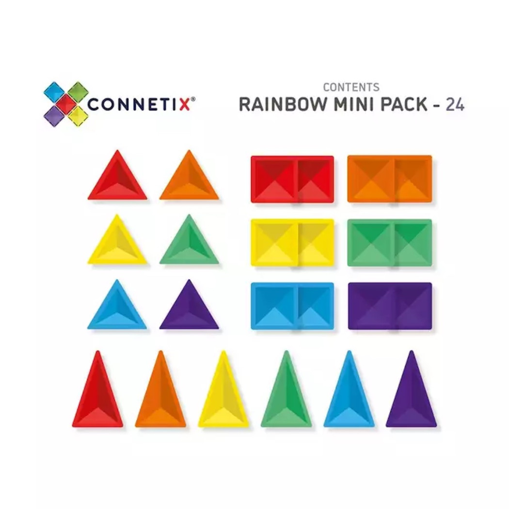 24 Tęcza - Klocki Magnetyczne - Rainbow Mini Pack 24 Elementy - Connetix
