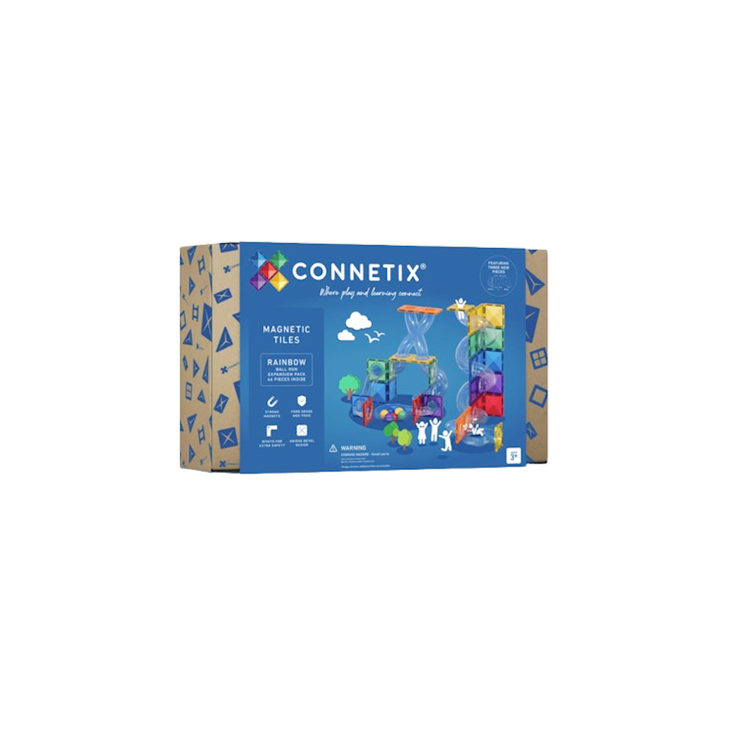 Zestaw Rozszerzający Kulodrom - Klocki Magnetyczne - Rainbow Ball Run Expansion Pack 66 Elementów - Connetix