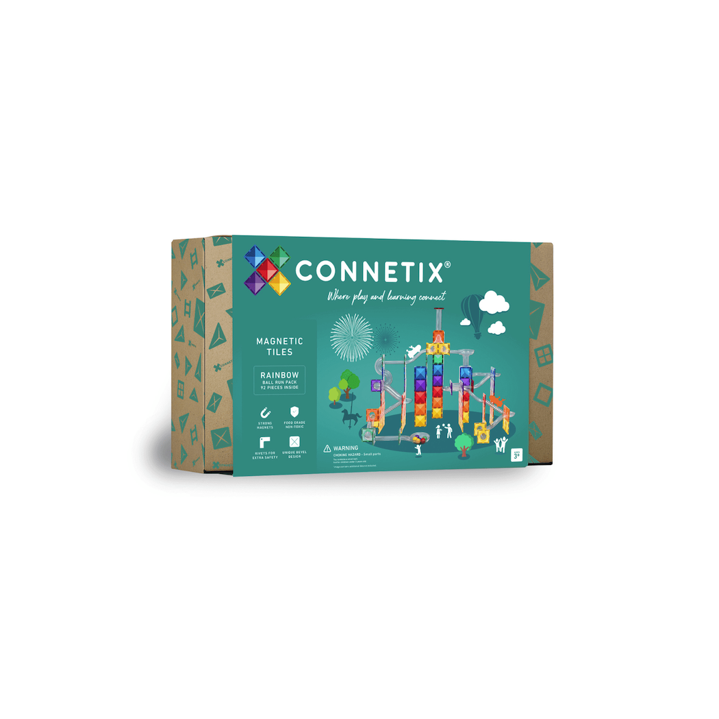 Tęcza Kulodrom - Klocki Magnetyczne - Rainbow Ball Run Pack 92 Elementy - Connetix