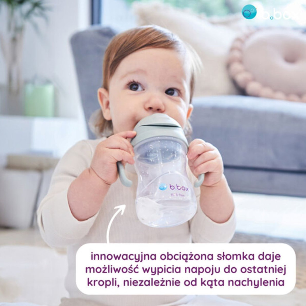 Szałwiowy Innowacyjny Bidon ze Słomką Niekapek 240 ml- B.BOX
