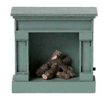 Niebieski Kominek - Fireplace Mouse Blue - Akcesoria dla Lalek - Maileg