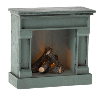 Niebieski Kominek - Fireplace Mouse Blue - Akcesoria dla Lalek - Maileg
