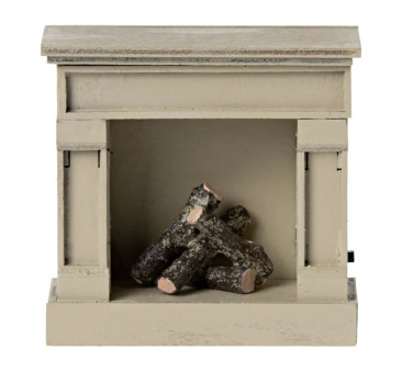 Biały Kominek - Fireplace Mouse Off White - Akcesoria dla Lalek - Maileg
