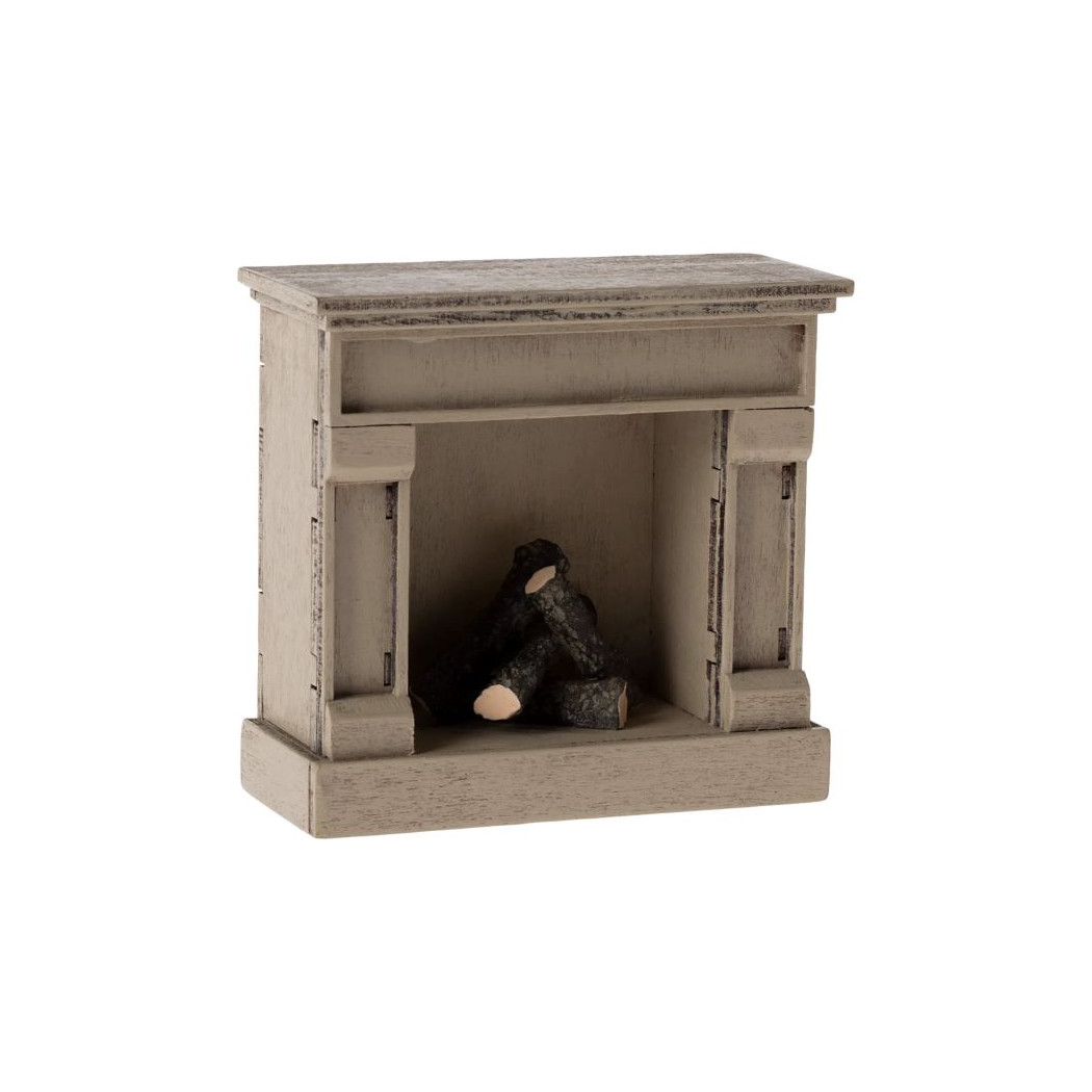 Biały Kominek - Fireplace Mouse Off White - Akcesoria dla Lalek - Maileg