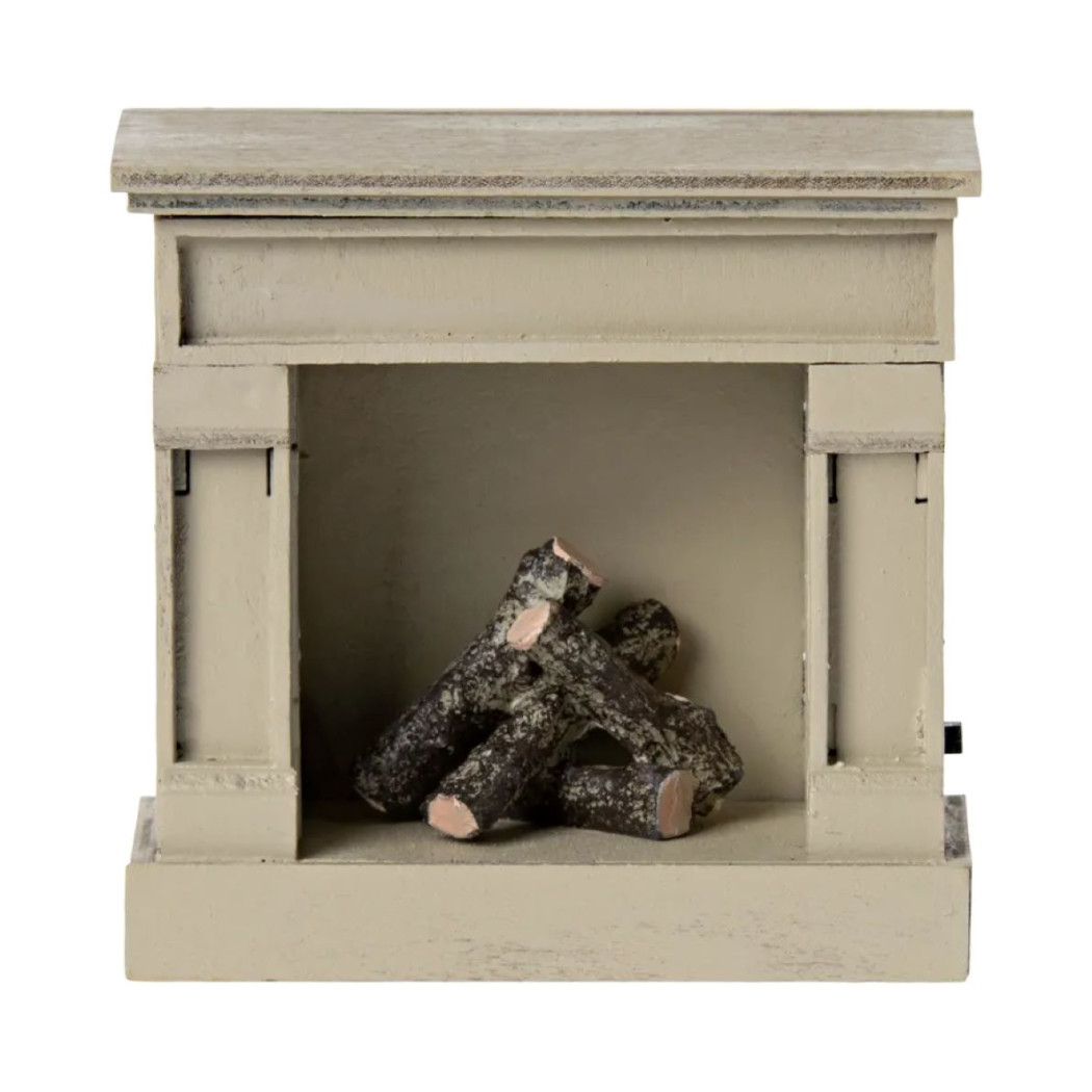 Biały Kominek - Fireplace Mouse Off White - Akcesoria dla Lalek - Maileg