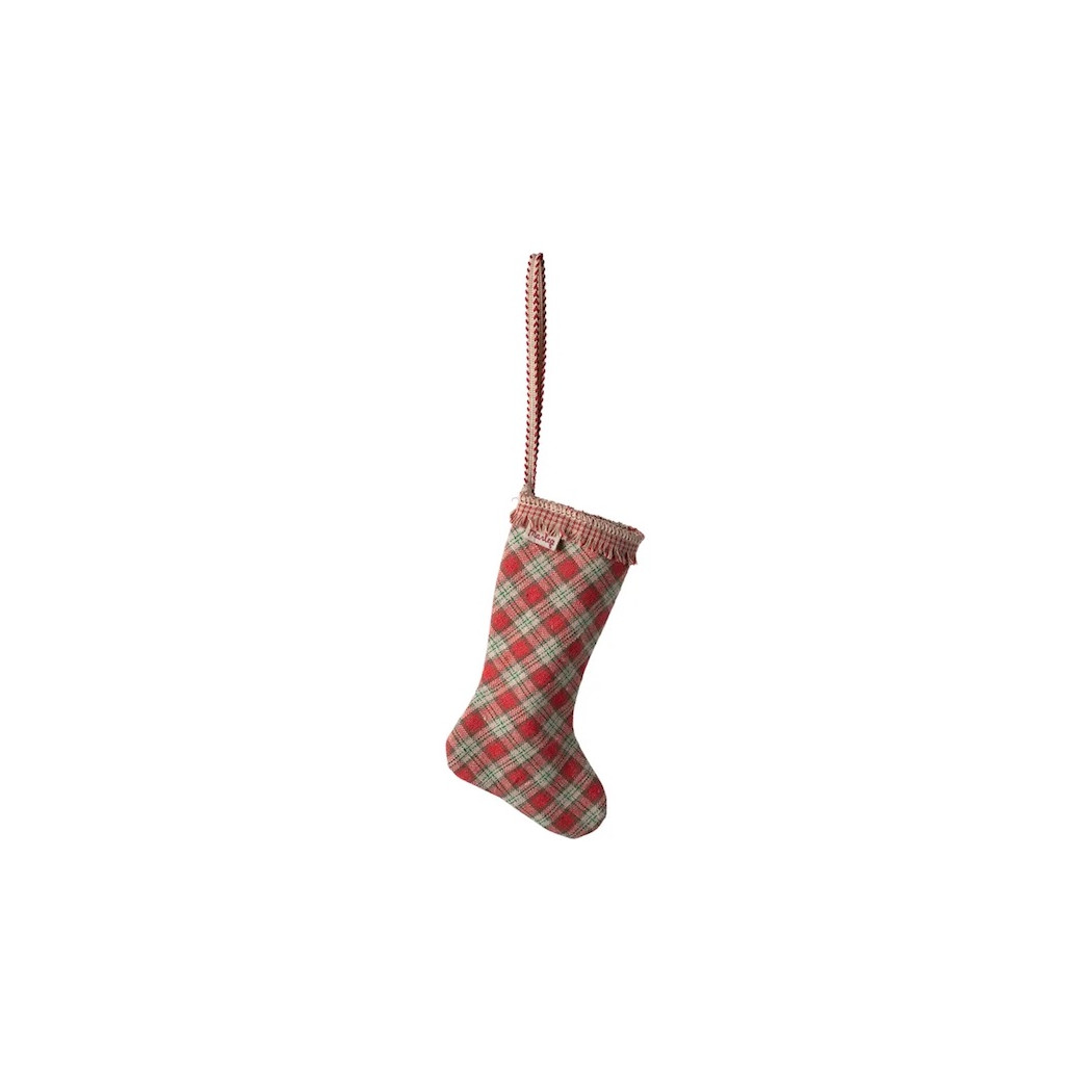 Świąteczna Skarpeta - Stocking Ornament Checker - Red -  Dekoracja Bożonarodzeniowa - Maileg
