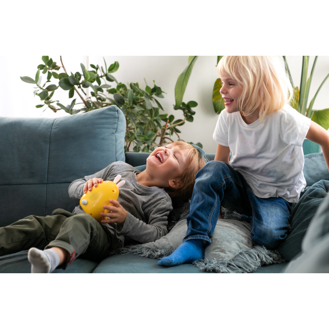 Króliczek Happy Bunny - Żółty - Zabawka Edukacyjna - Alilo