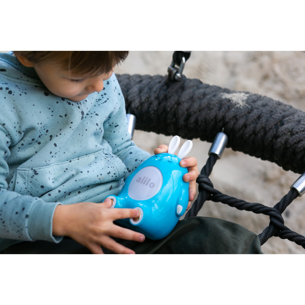 Króliczek Happy Bunny - Niebieski - Zabawka Edukacyjna - Alilo