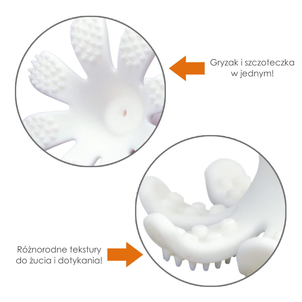 Czerwona Ośmiornica - Gryzak Zabawka - Chimney Red - Mombella