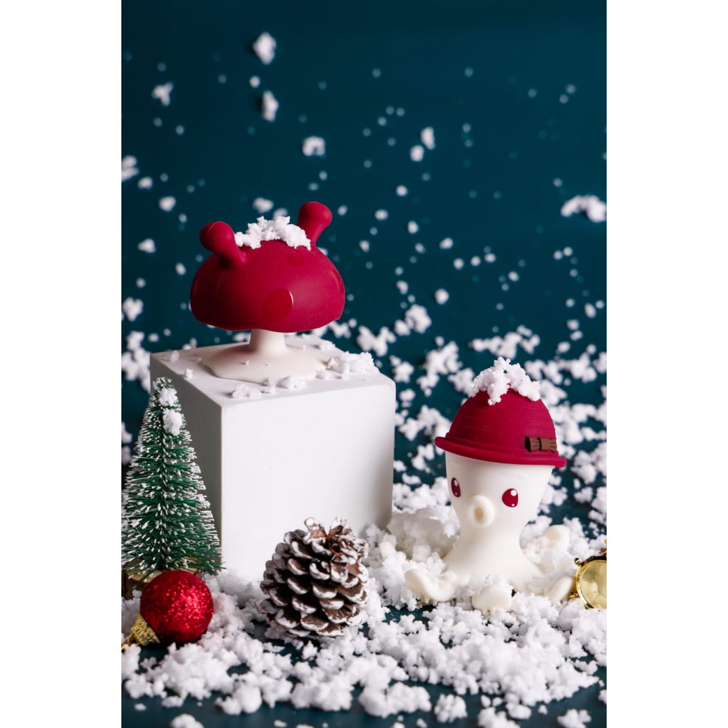 Czerwona Ośmiornica - Gryzak Zabawka - Chimney Red - Mombella