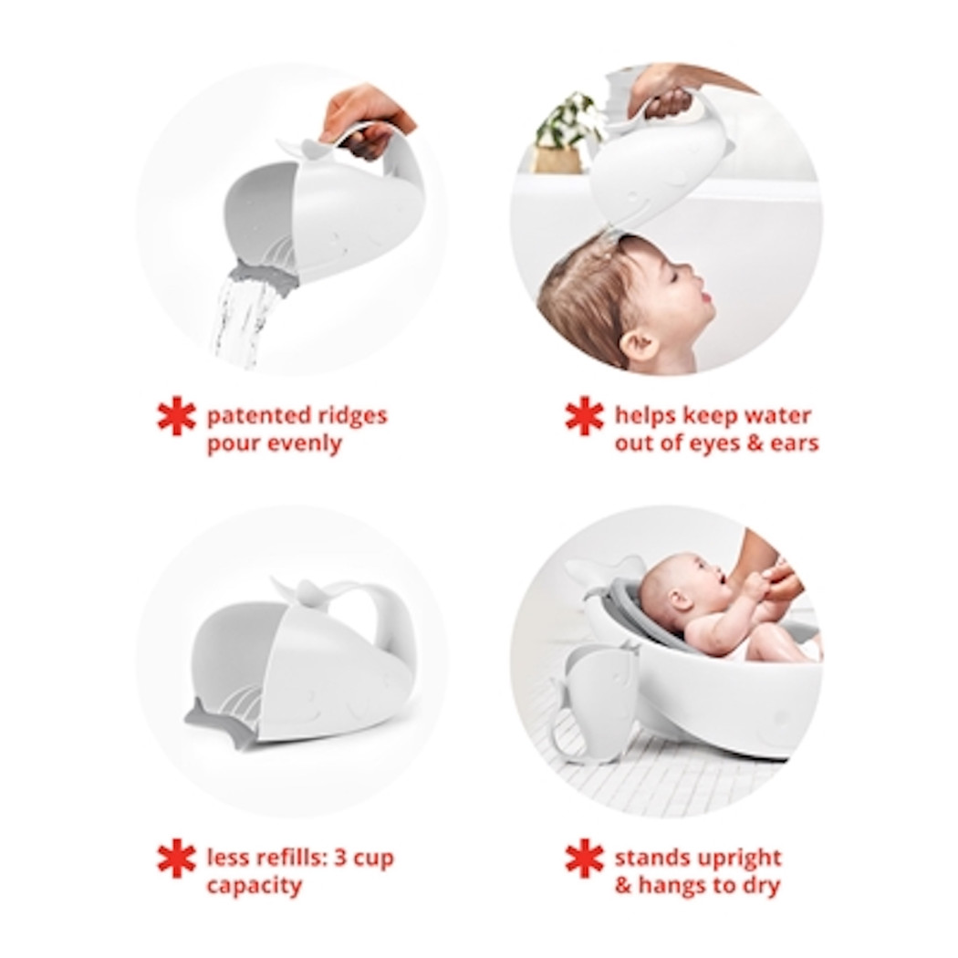 Wodospad Wieloryb Moby White/Biały - Kubek do Mycia Głowy - Skip Hop