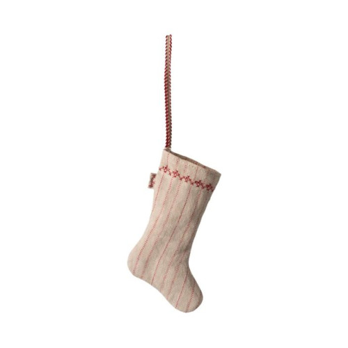 Świąteczna Skarpeta - Stocking Ornament Stripe - Sand -  Dekoracja Bożonarodzeniowa - Maileg