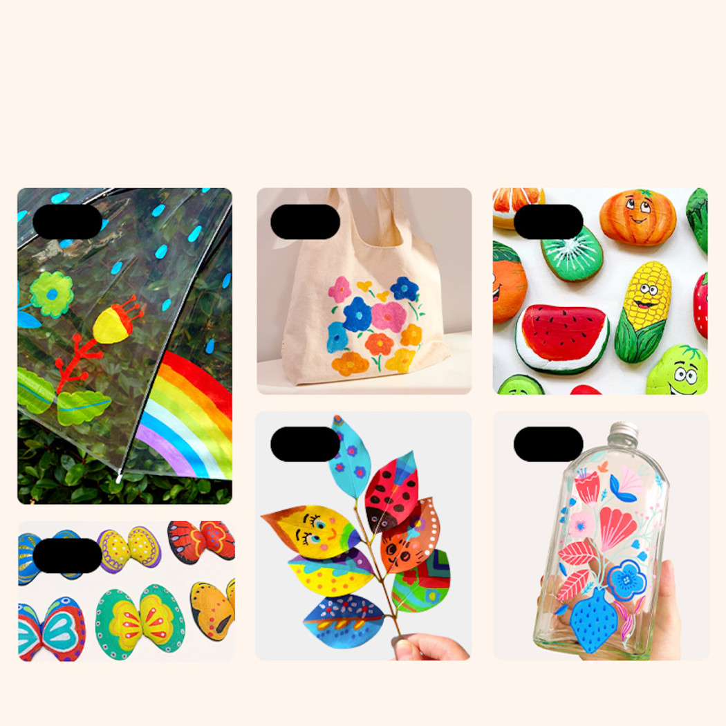 Markery Akrylowe 6 Kolorów - Bardzo Miękka Stalówka - Mideer