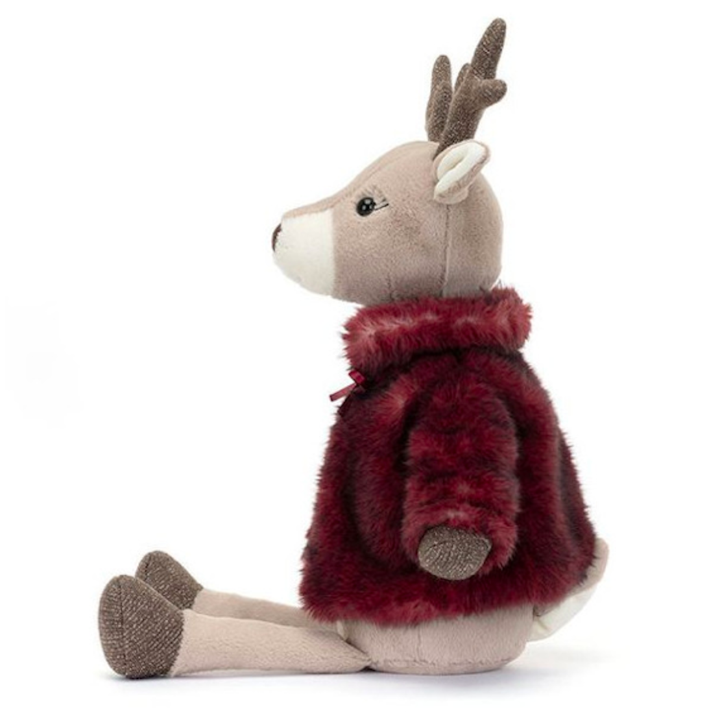Renifer Vivien w Bordowym Płaszczu 46 cm - Maskotka Przytulanka - Jellycat