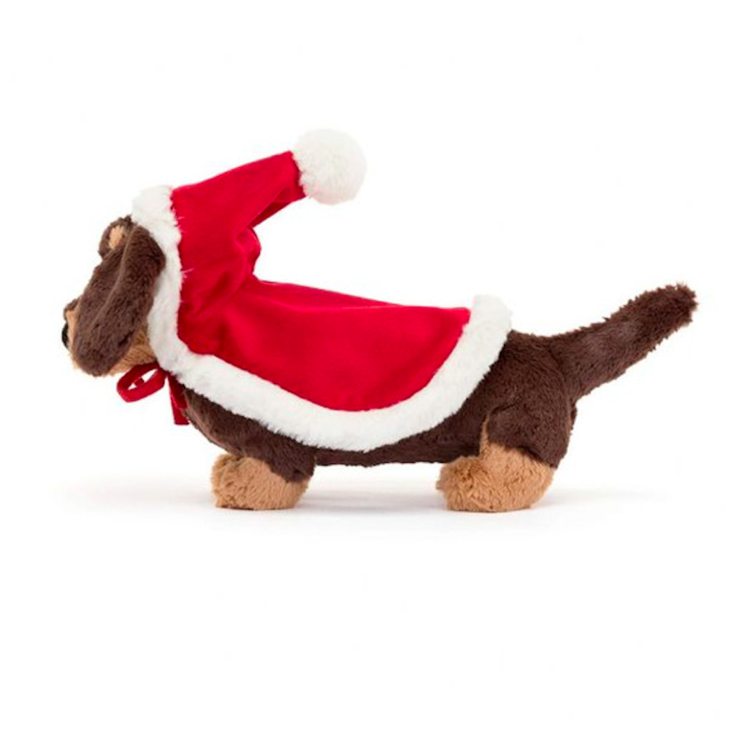 Jamnik Otto w Świątecznym Ubranku 15 cm - Maskotka Przytulanka Pies - JellyCat