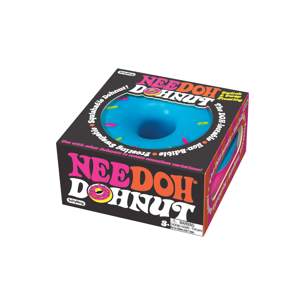 Niebieski Pączek Donut - Zabawka Sensoryczna - Gniotek Antystresowy - NeeDoh