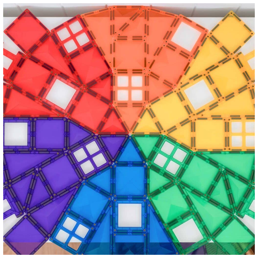 Tęczowy Zestaw Konstrukcyjny - Klocki Magnetyczne - Rainbow Creative Pack - 102 Elementy - Connetix