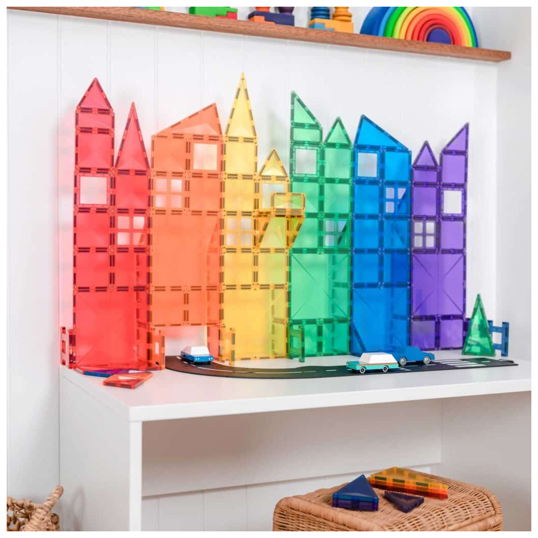 Tęczowy Zestaw Konstrukcyjny - Klocki Magnetyczne - Rainbow Creative Pack - 102 Elementy - Connetix